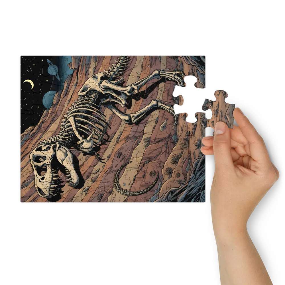 Midnight Tyrannosaur 
 Jigsaw Puzzle in Tin Box