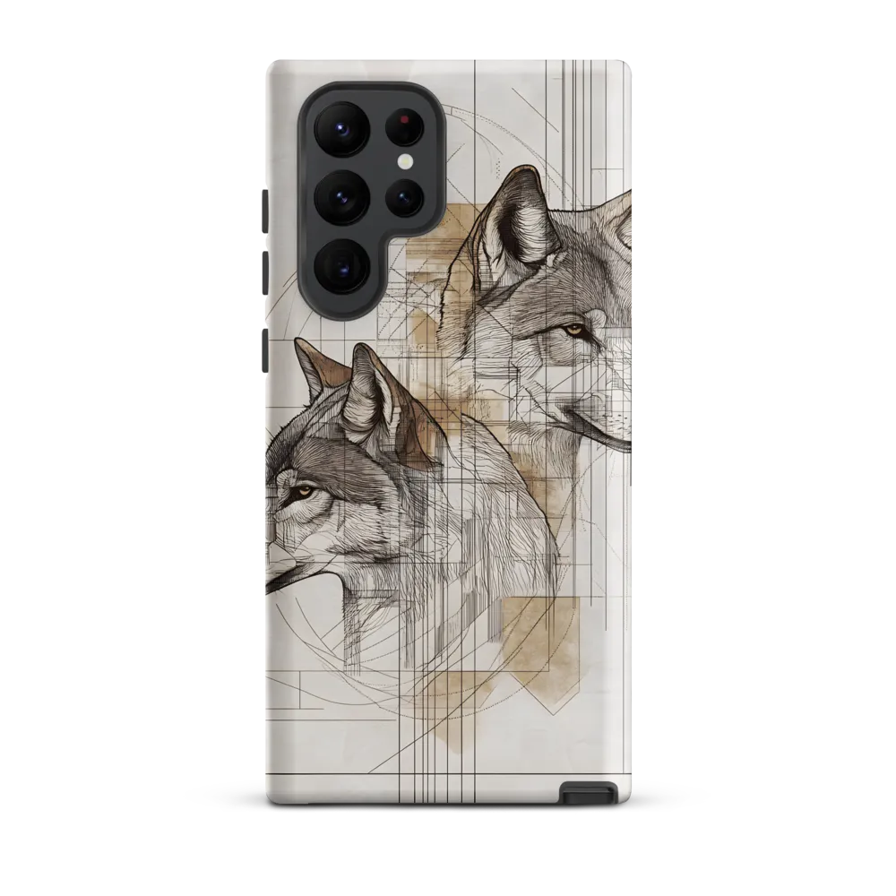 Geometric Harmony: The Essence of Wolves | Phone Case |  S22 Ultra | Tough Case | Matte