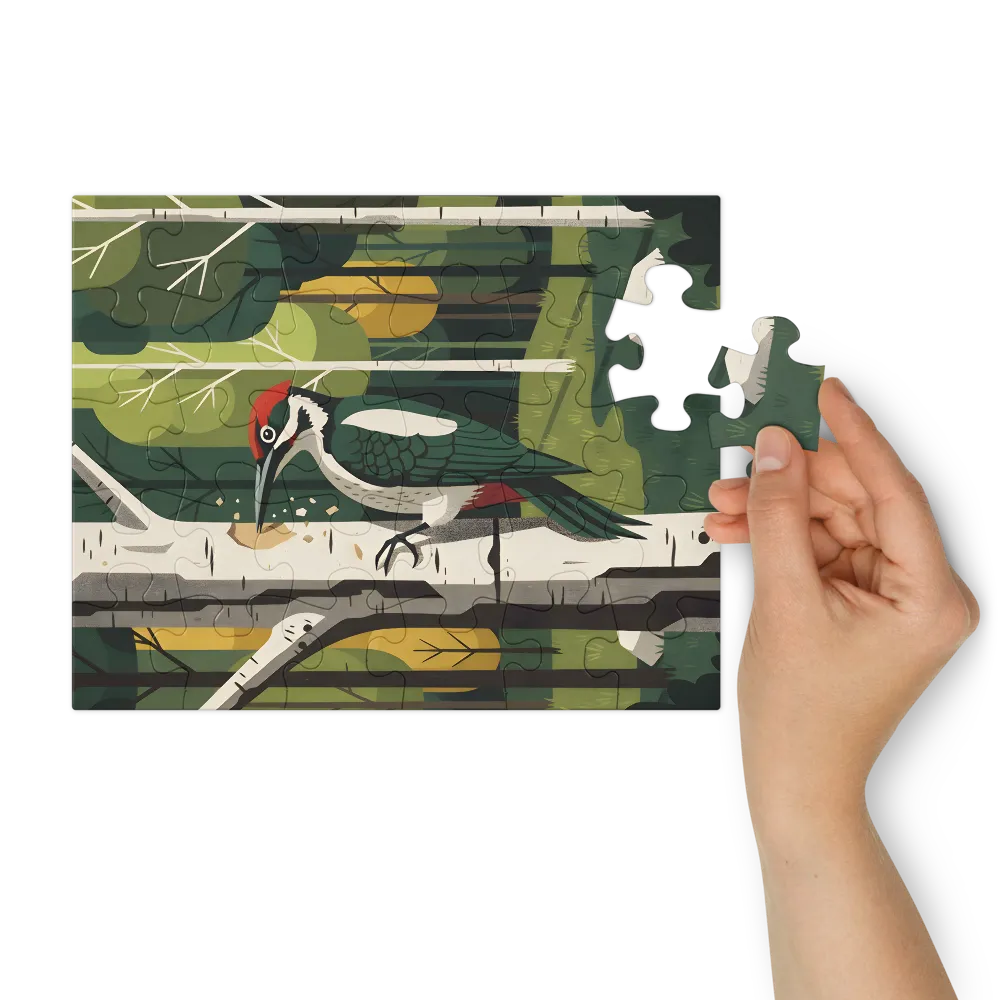 Birchwood Woodpecker 
 Jigsaw Puzzle in Tin Box