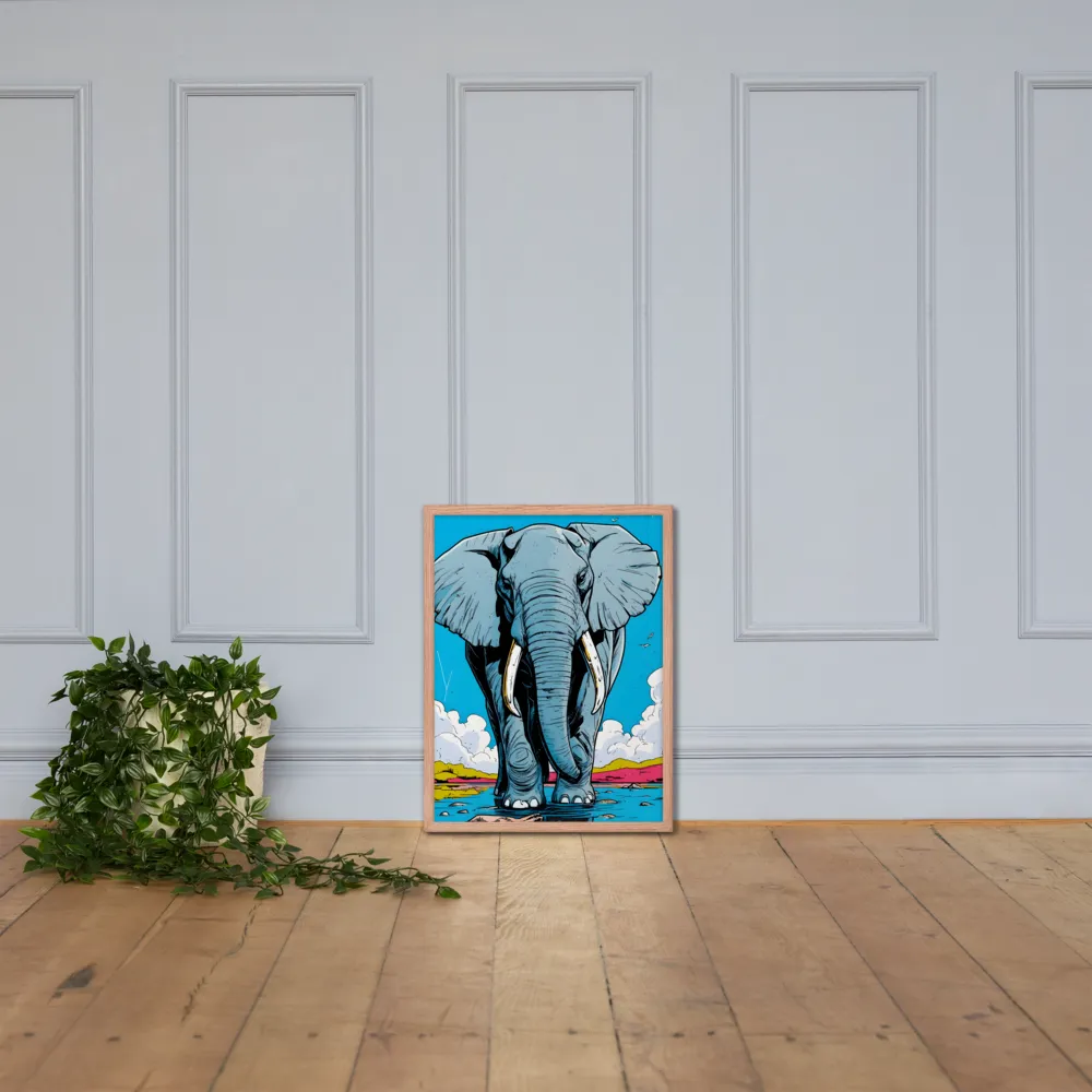 Majestic Presence: The Elephant | Poster with Red oak Frame | 18″×24″