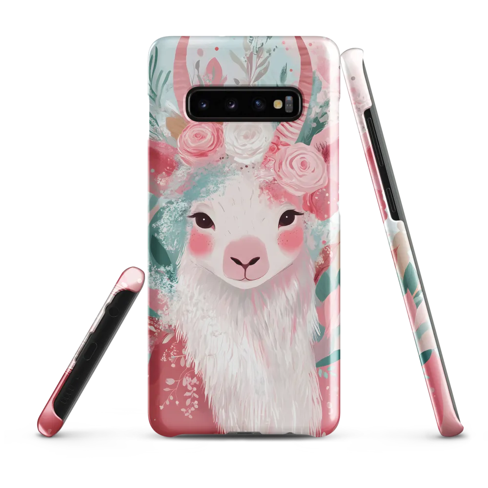 Spring Whimsy: The Floral Goat | Phone Case |  S10 Plus | Snap Case | Glossy