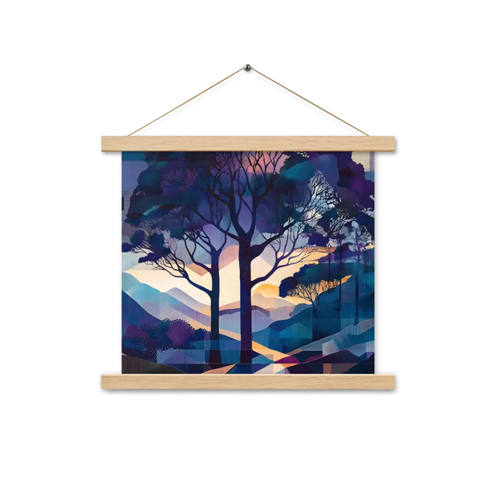 Tranquil Geometry: A Journey Through Color | Poster With Oak Wood Hanger | 14″×14″