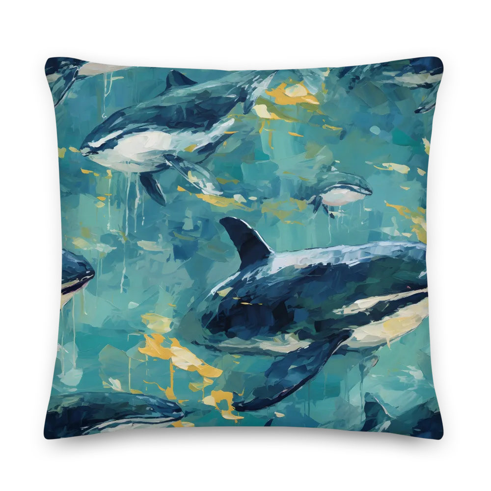 Harmony of the Ocean: Whales in Motion | Pillow & Pillow Case | Multiple Sizes