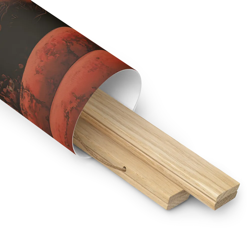 Defiant Echoes of Ruin | Poster With Oak Wood Hanger | 18″×18″