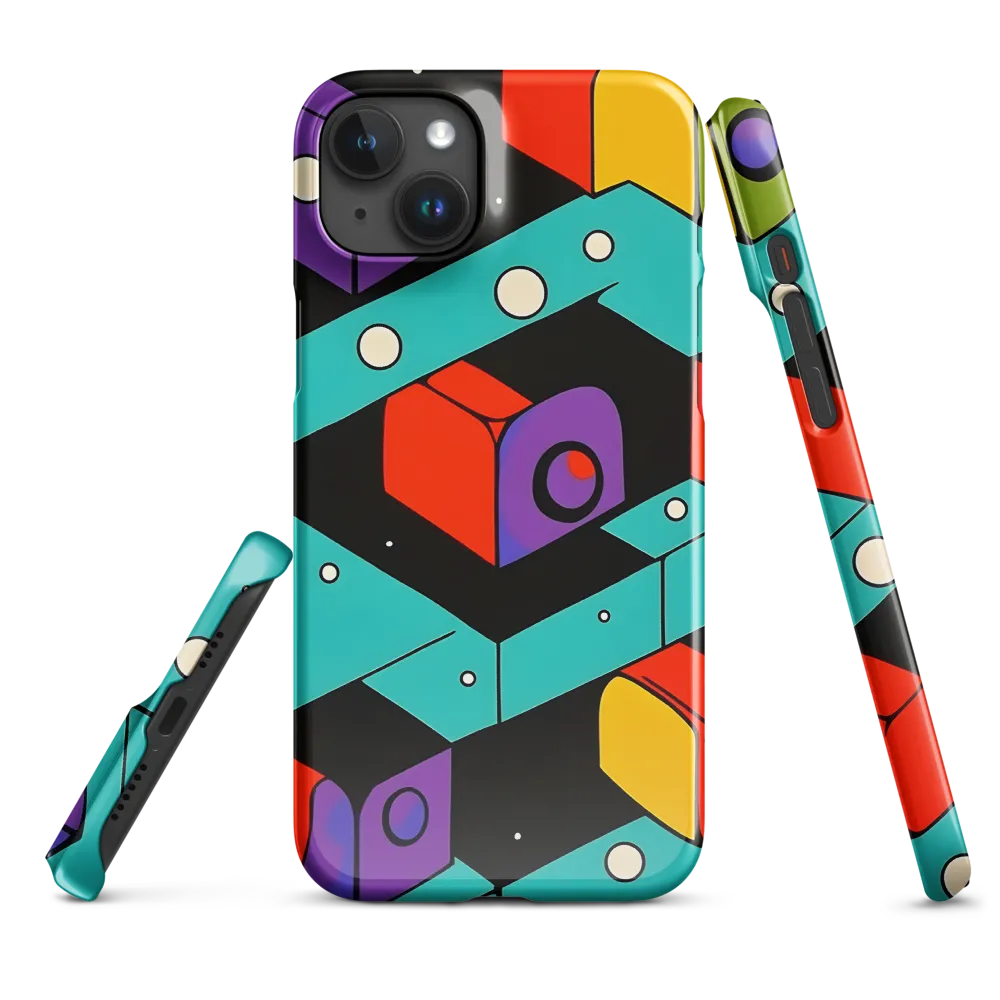Vibrant Geometric Harmony | Phone Case |  15 Plus | Snap Case | Glossy
