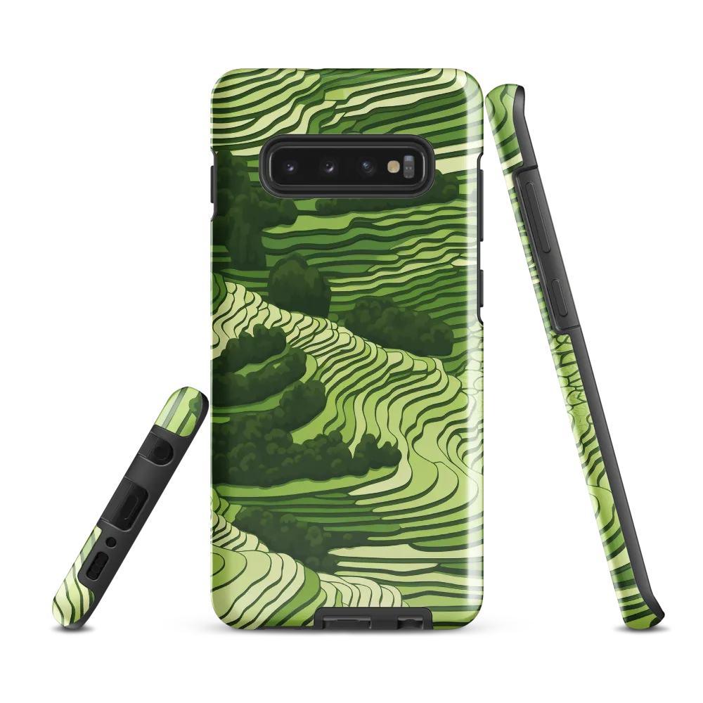 Waves of Green: An Abstract Landscape | Phone Case |  S10 Plus | Tough Case | Glossy