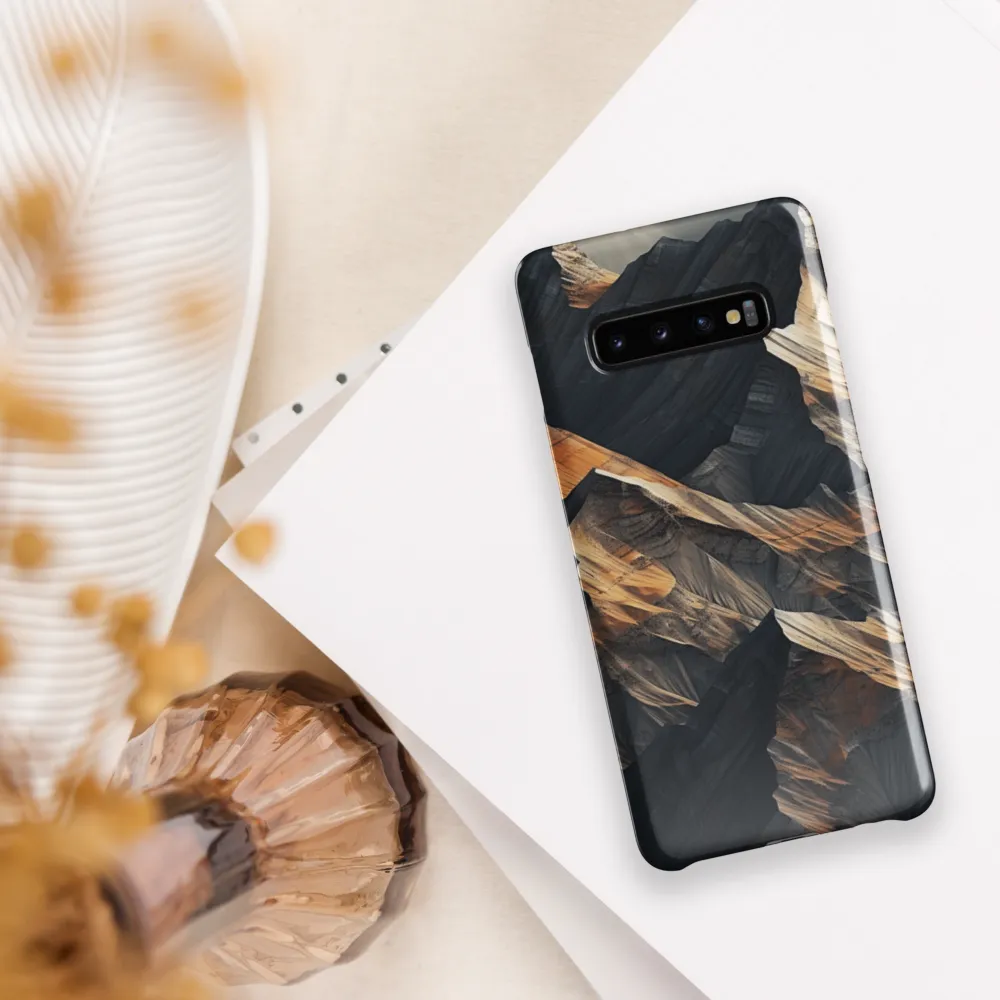 Ethereal Peaks: A Dance of Light and Shadow | Phone Case |  S10 Plus | Snap Case | Glossy