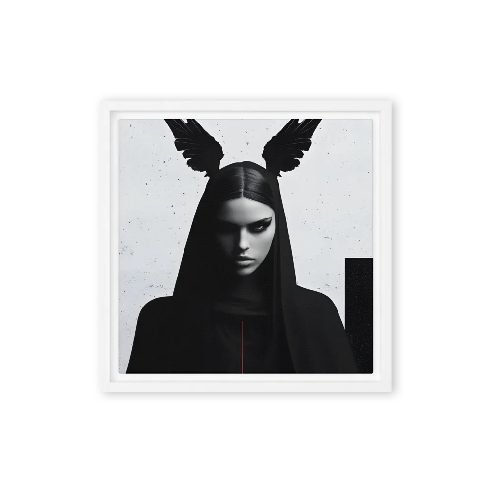 Whispers of Darkness | Canvas with White Frame | 12″×12″