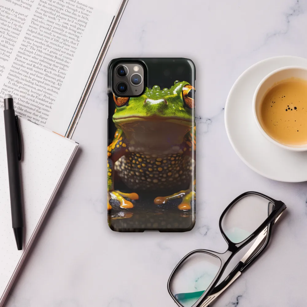 Emerald Elegance: The Frog in Focus | Phone Case |  11 Pro Max | Snap Case | Glossy