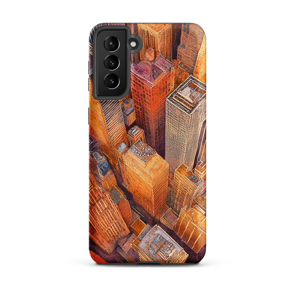 Urban Symphony in Orange and Purple