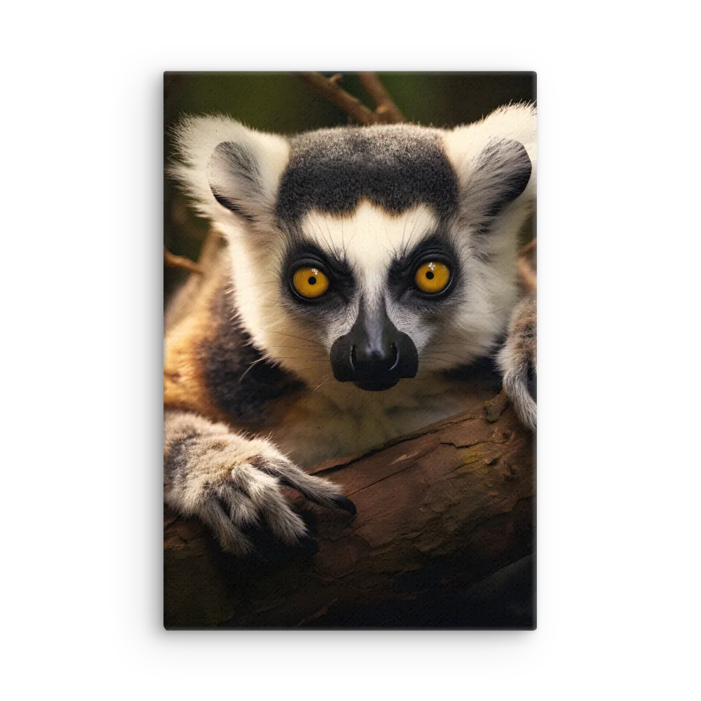 The Watchful Lemur | Thin Canvas | 12″×18″