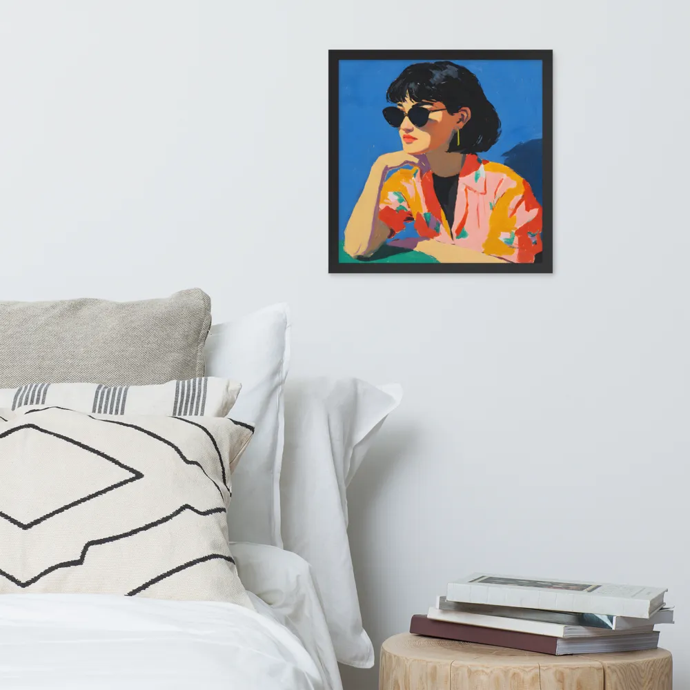 Sunglass Reverie 
 Poster with Black Frame | 16″x 16″