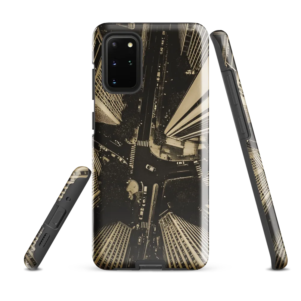 Urban Symphony: Aerial Perspective of City Life | Phone Case |  S20 Plus | Tough Case | Glossy