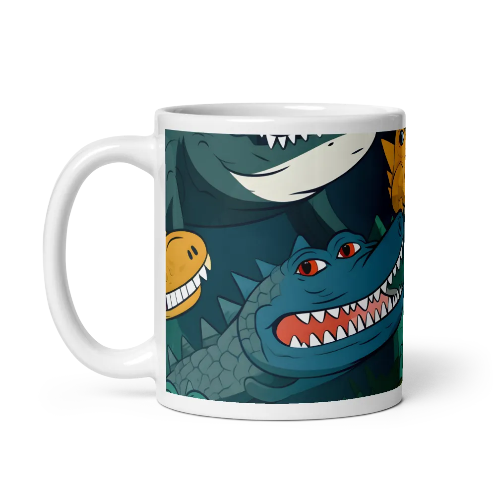 Cheerful Crocodilian Parade | Mug with White inside | 11 oz