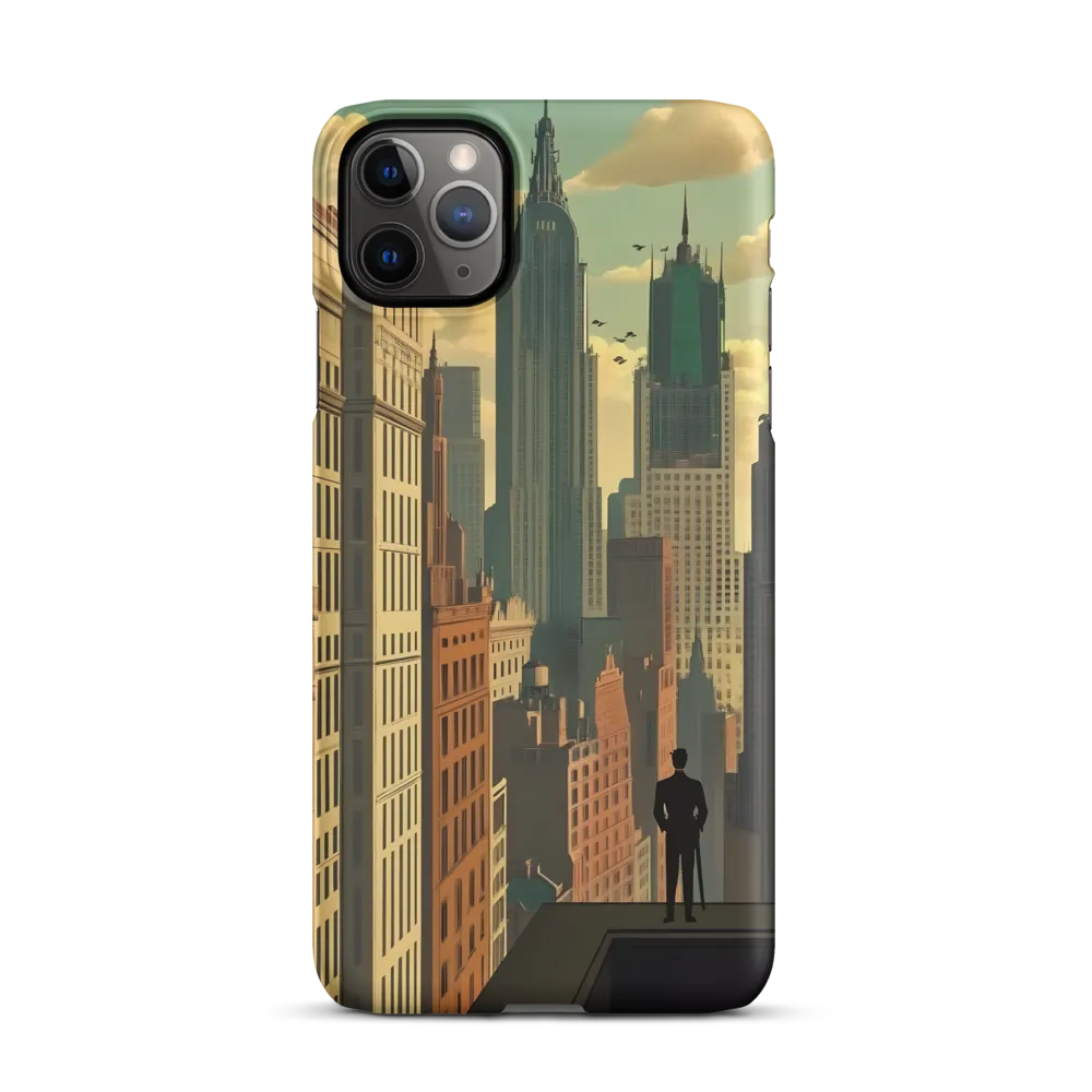 Urban Dreams: A Silhouette in Art Deco Cityscape