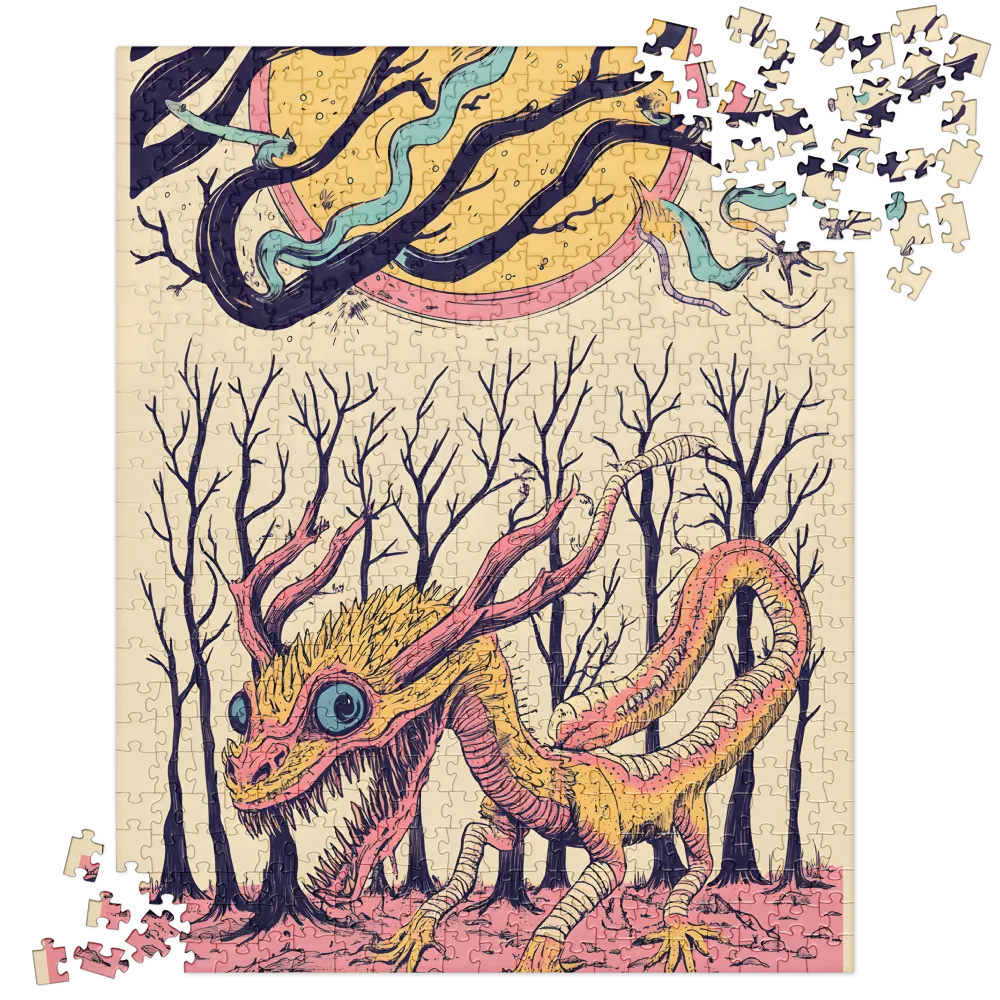 The Enigmatic Dragon of the Desolate Forest | Jigsaw Puzzle | 520 pieces