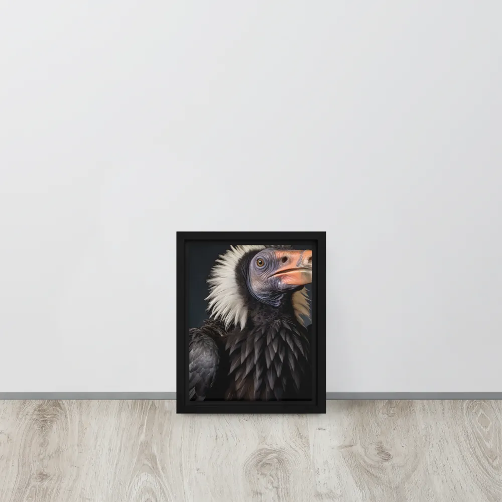Majestic Vulture Portrait | Canvas with Black Frame | 8″×10″