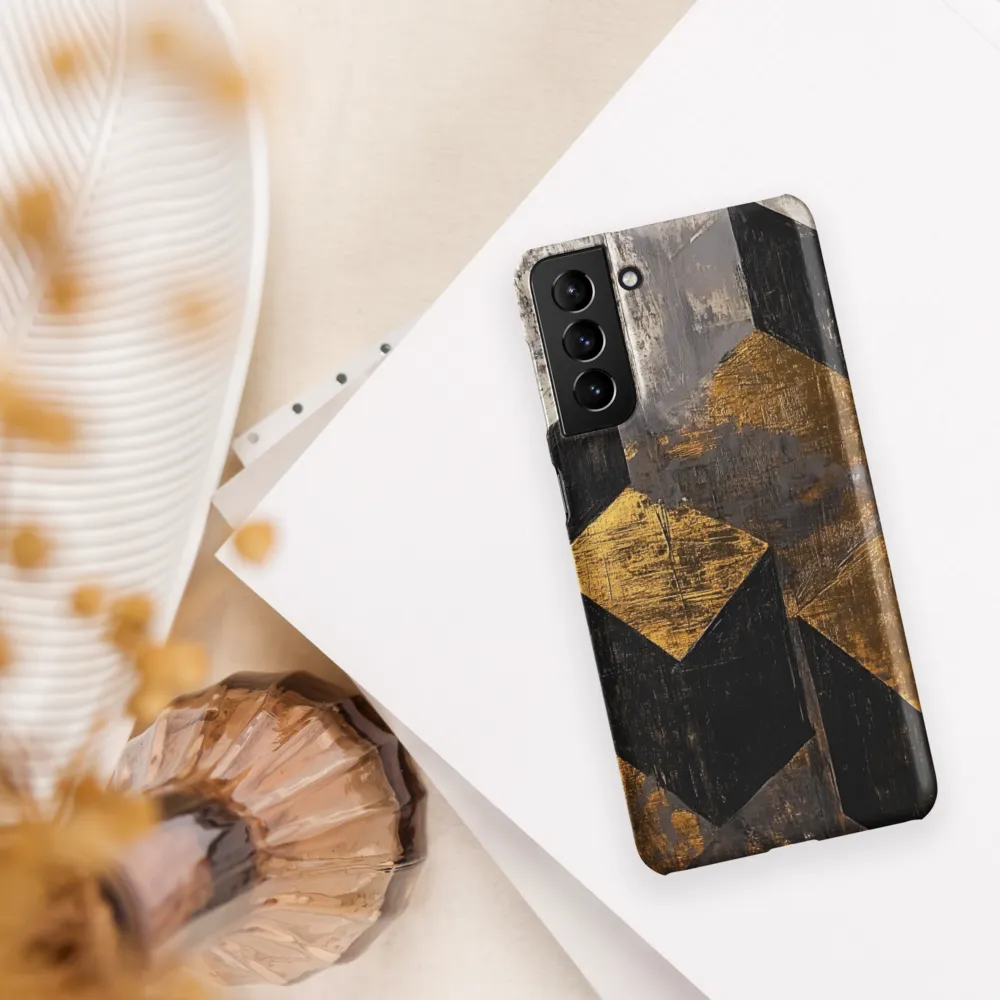 Geometric Harmony in Gold and Black | Phone Case |  S21 Plus | Snap Case | Matte