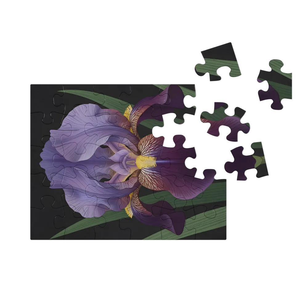 Violet Iris 
 Jigsaw Puzzle in Tin Box