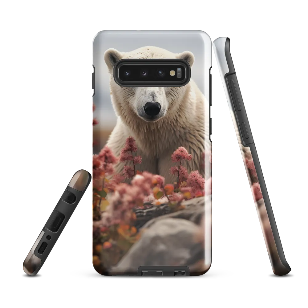 Curiosity Among Blooms: The Polar Bear | Phone Case |  S10 Plus | Tough Case | Glossy