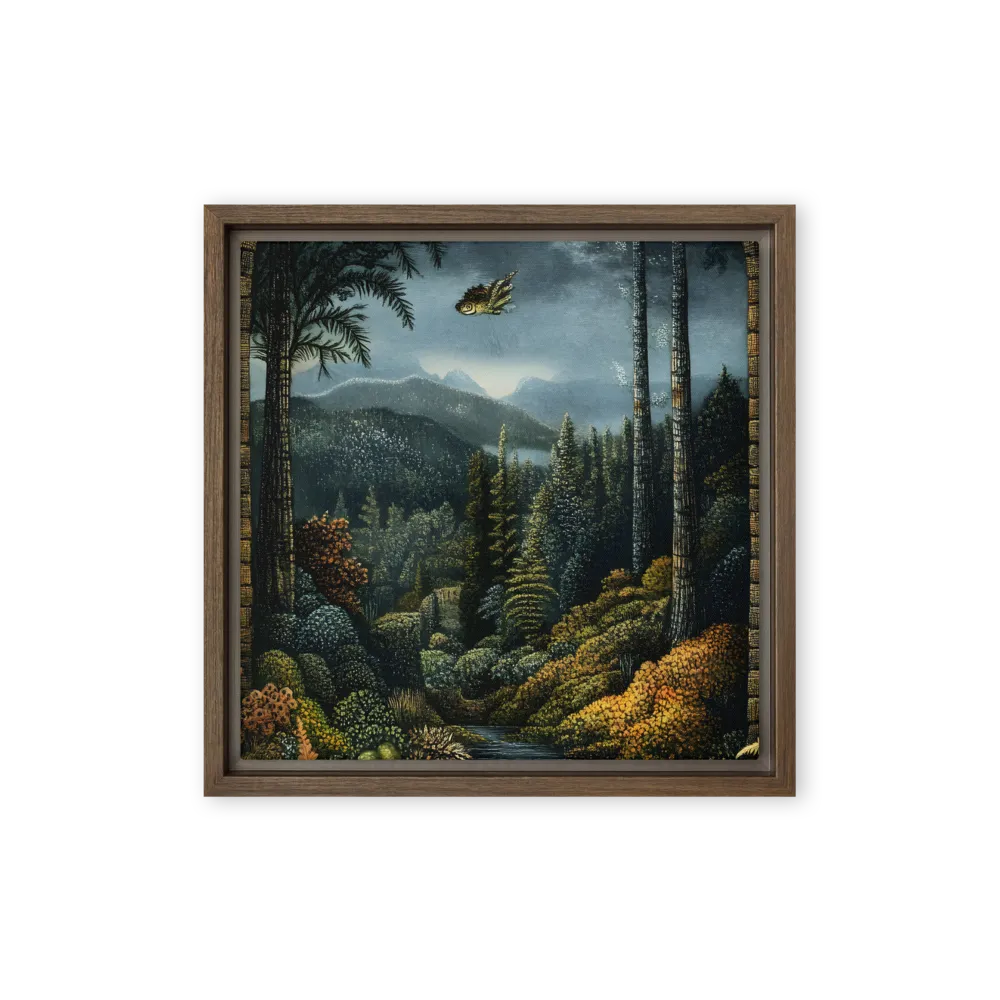 Whispers of the Enchanted Forest | Canvas with Brown Frame | 12″×12″