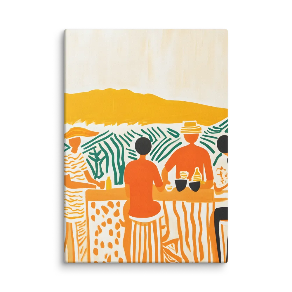 Summer Vibes: Café Conversations | Canvas | 28″×40″