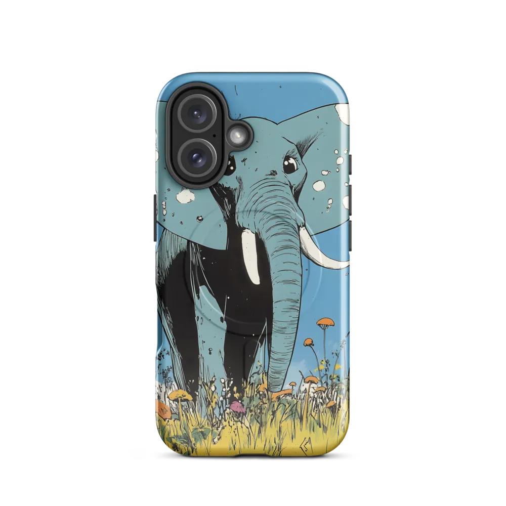 Whimsical Blue Elephant in Bloom