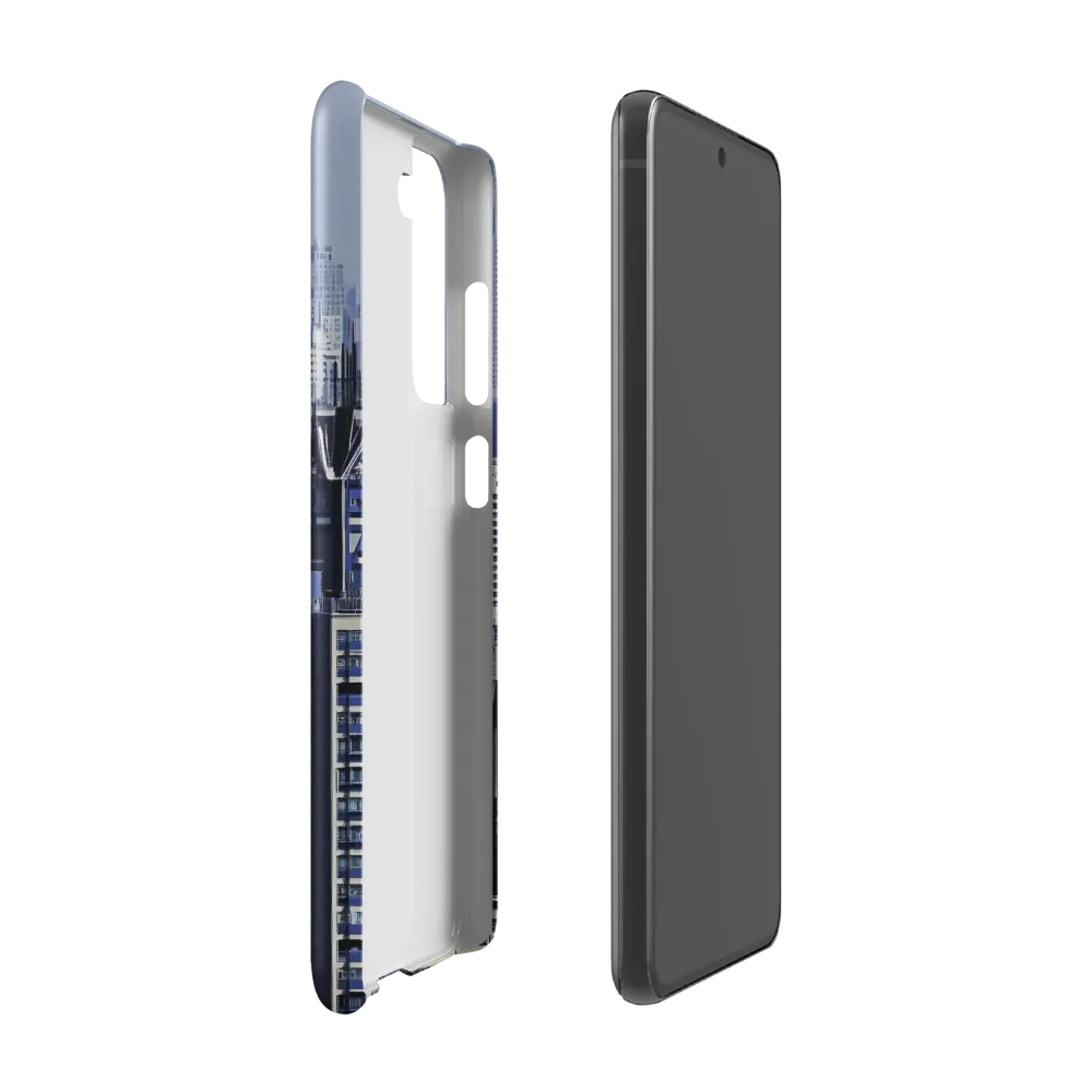 Urban Symphony: A Cityscape in Blues and Grays | Phone Case |  S21 FE | Snap Case | Matte