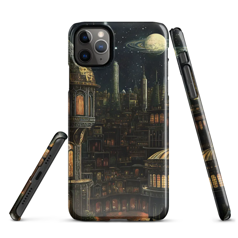 Celestial Enigma: A Surreal Cityscape | Phone Case |  11 Pro Max | Snap Case | Glossy