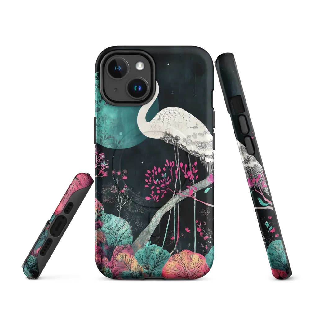 Ethereal Presence: Heron in a Floral Dreamscape