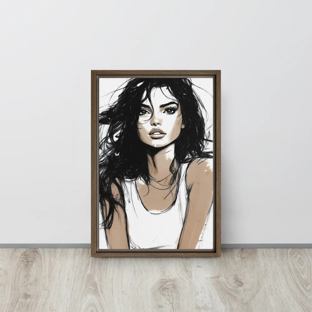 Whispers of Elegance | Canvas with Brown Frame | 12″×18″