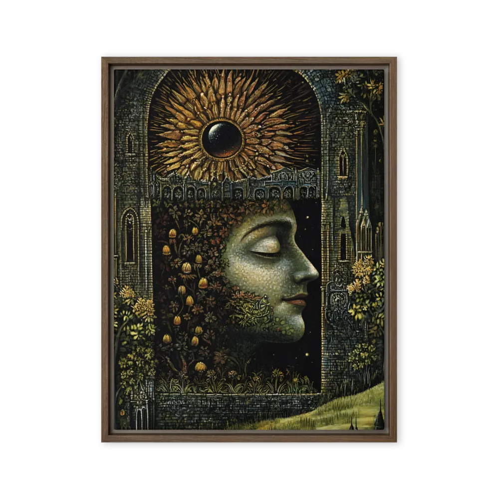 Nature’s Embrace: The Infinite Connection | Canvas with Brown Frame | 24″×32″