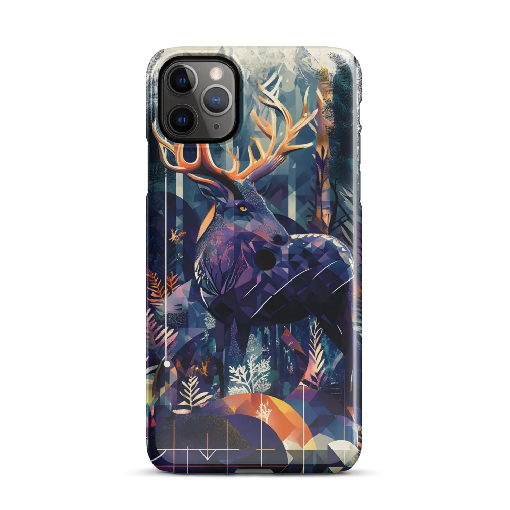 Majestic Serenity: A Geometric Forest Encounter | Phone Case |  11 Pro Max | Snap Case | Glossy