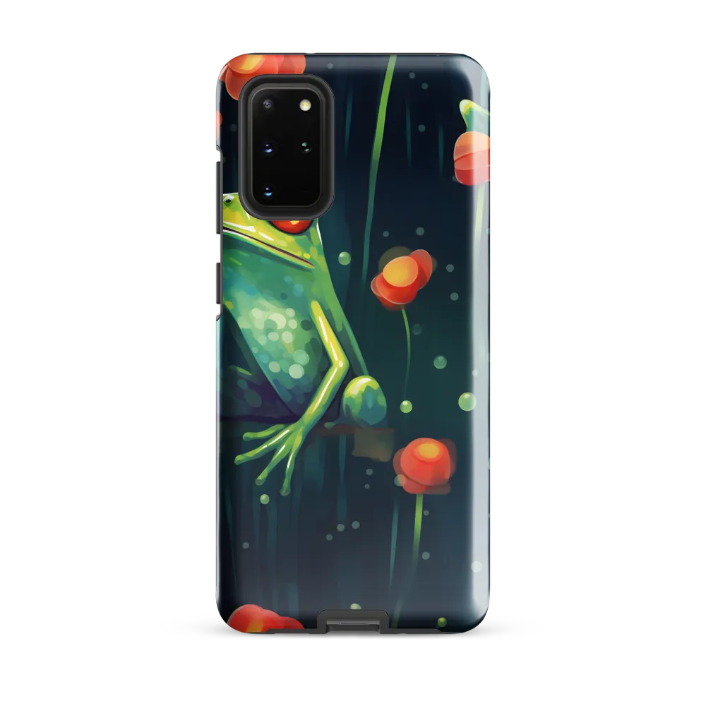 Playful Frogs in a Lush Pond
