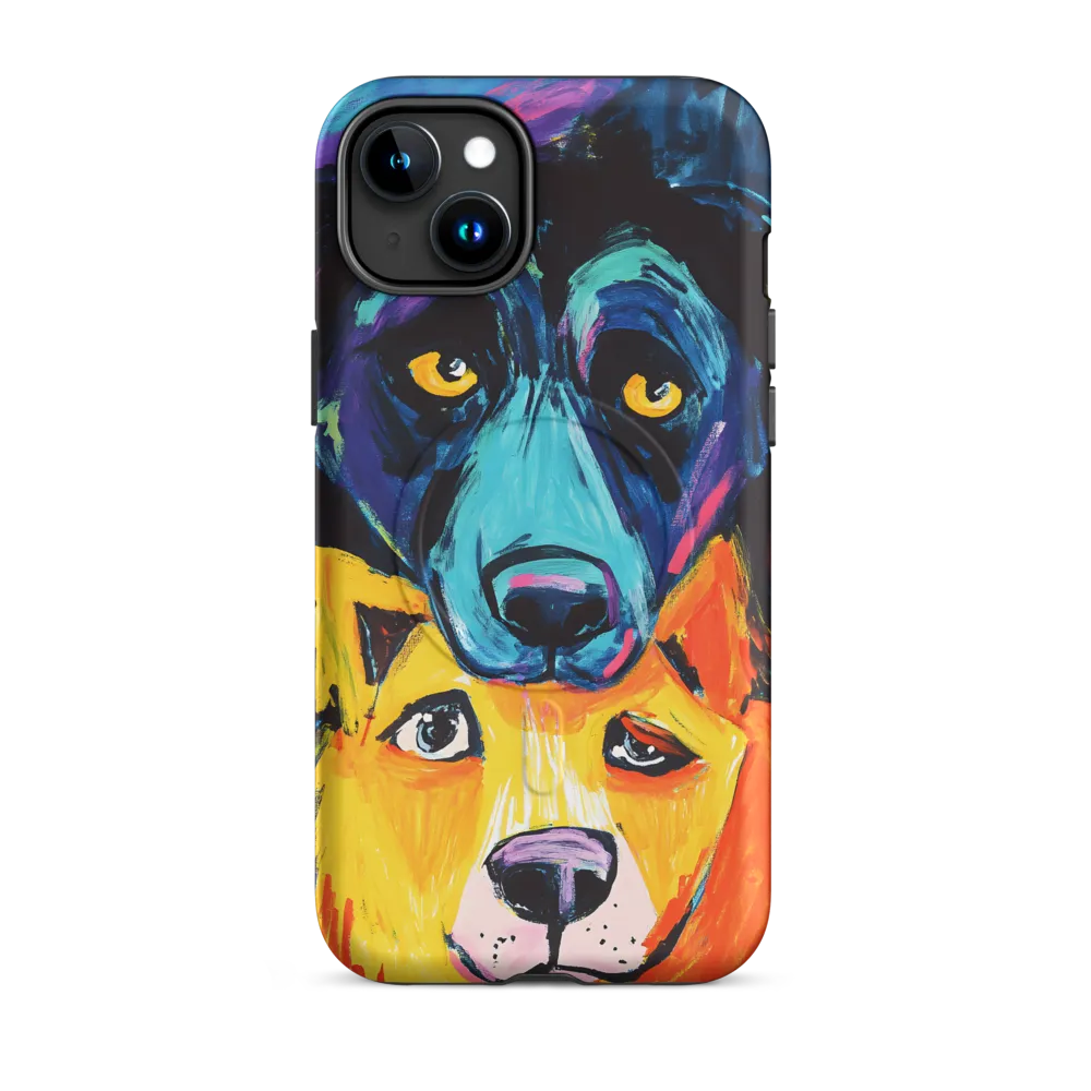 Vibrant Companions: An Expression of Canine Spirit | Phone Case |  15 Plus | MagSafe® Tough Case | Matte