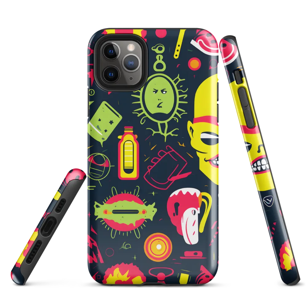 Neon Revelry: A Quirky Exploration of Modern Pop Art | Phone Case |  11 Pro Max | Tough Case | Glossy