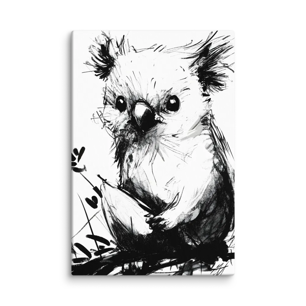 Whimsical Koala in Ink | Canvas | 24″×36″
