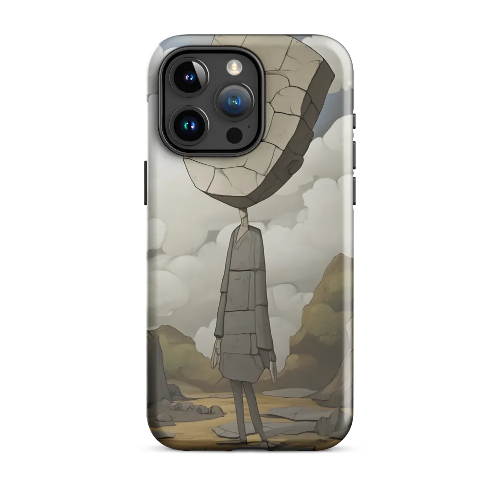 Whimsical Stone Figure in a Rocky Landscape | Phone Case |  15 Pro Max | Tough Case | Glossy