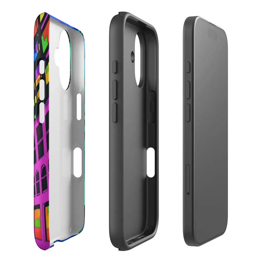 Neon Dreamscape: A Futuristic City at Dusk | Phone Case