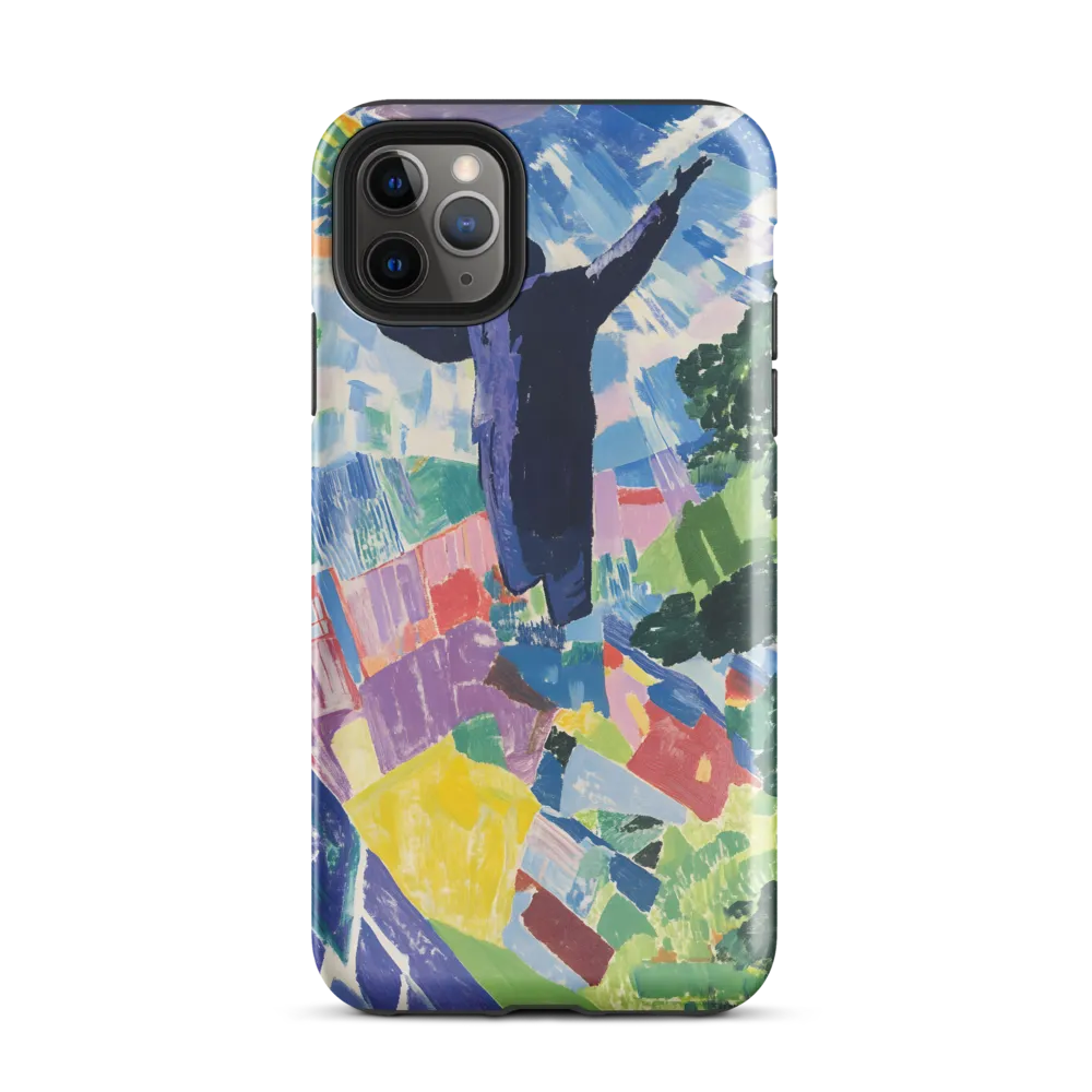 Elysium: A Soaring Figure Amidst Colorful Landscapes | Phone Case |  11 Pro Max | Tough Case | Glossy