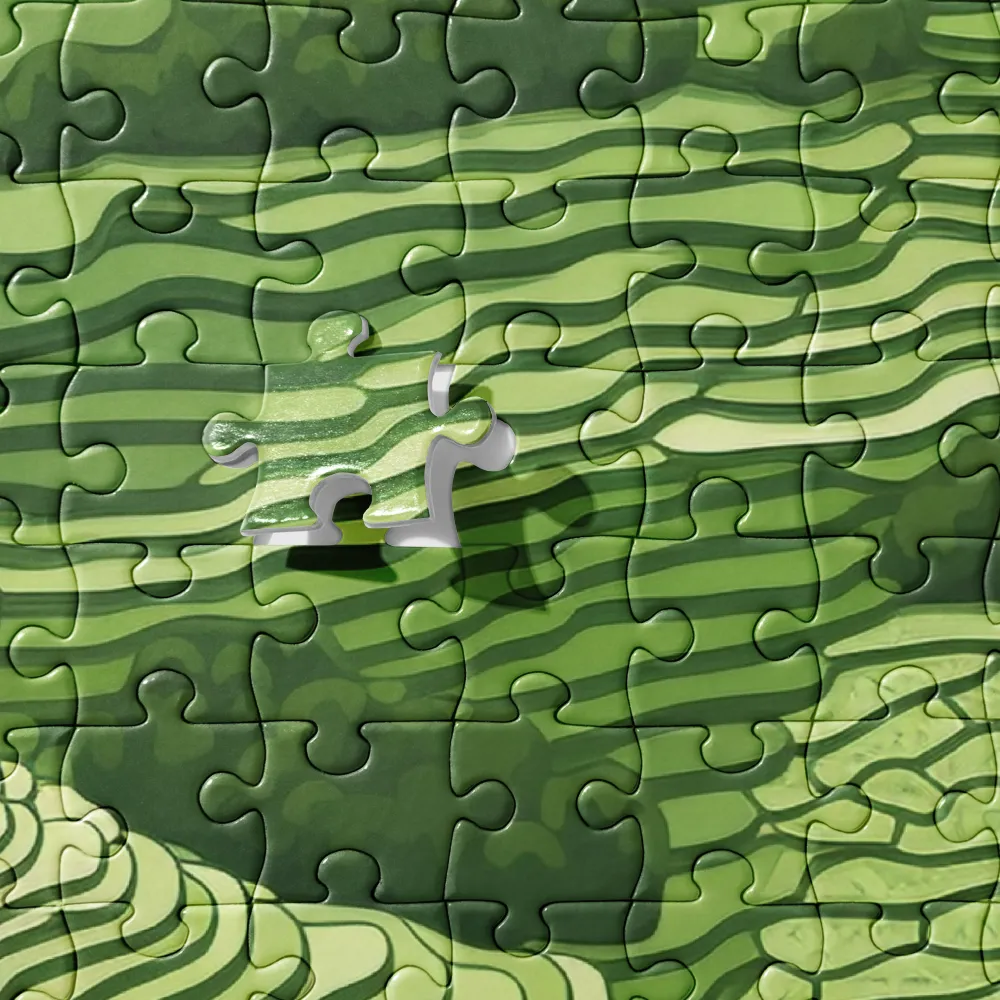 Waves of Green: An Abstract Landscape | Jigsaw Puzzle | 252 pieces