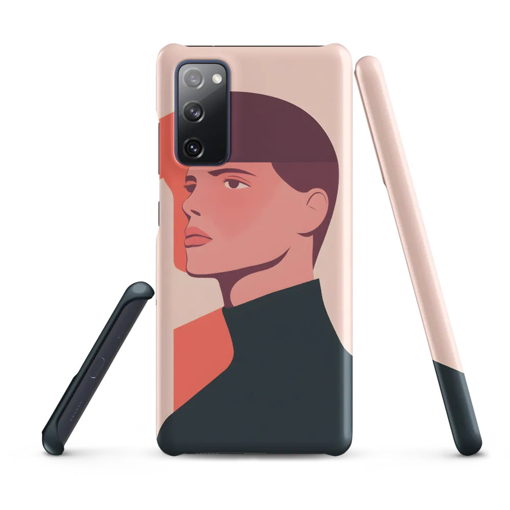 Contemplative Portrait in Minimalism | Phone Case |  S20 FE | Snap Case | Matte