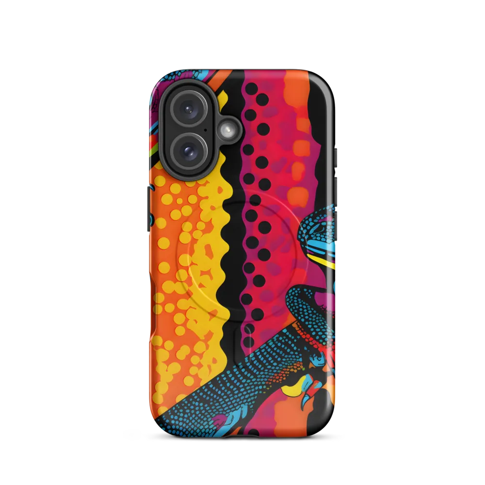 Colorful Encounters: The Playful Geckos | Phone Case |  16 | MagSafe® Tough Case | Glossy
