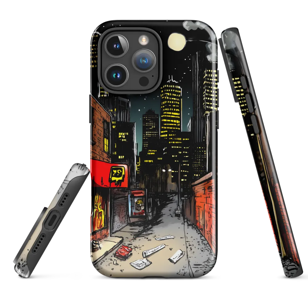 Nocturnal Cityscape: The Hidden Alley | Phone Case |  16 Pro Max | Tough Case | Glossy