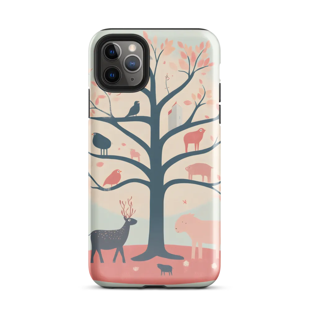 Whimsical Tree with Playful Creatures | Phone Case |  11 Pro Max | Tough Case | Glossy