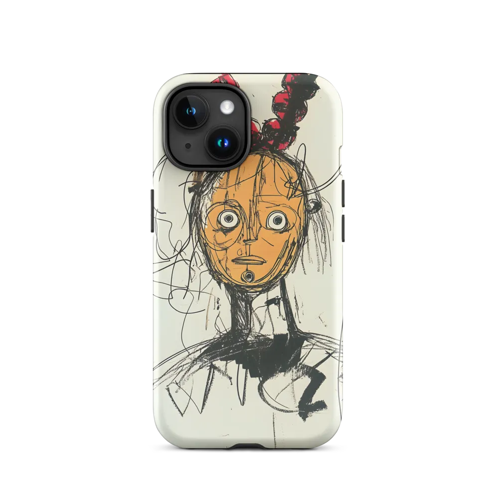 Masked Bust with Red Topknot