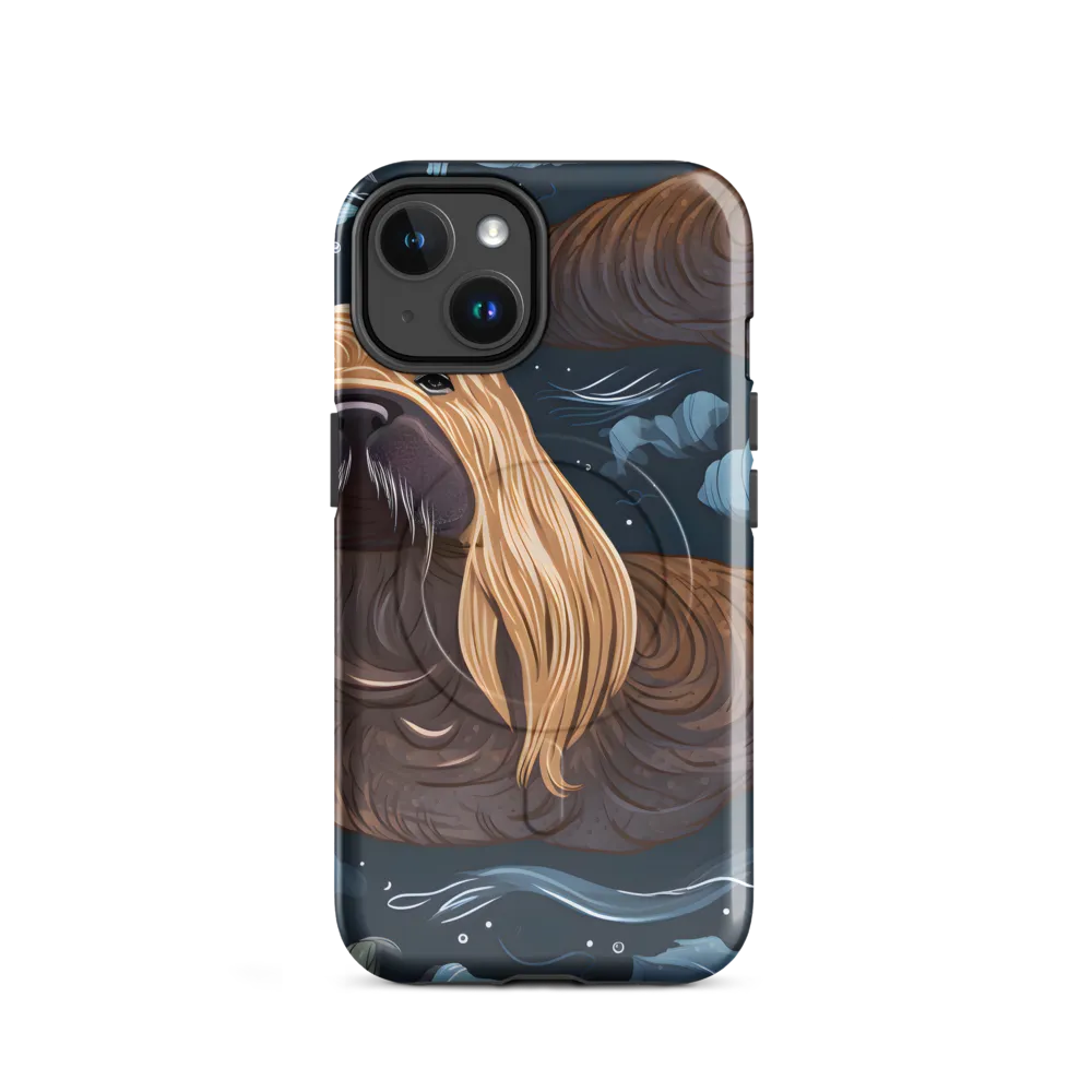 Whimsical Walruses in Deep Blue