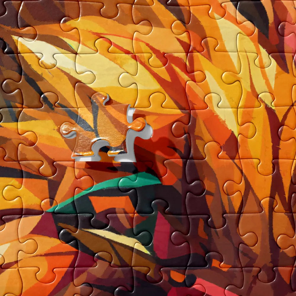 Majestic Gaze: The Polygonal Lion