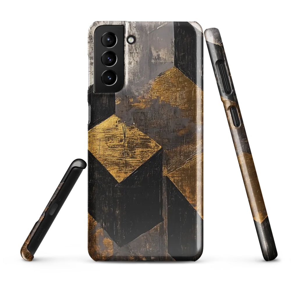 Geometric Harmony in Gold and Black | Phone Case |  S21 Plus | Snap Case | Glossy