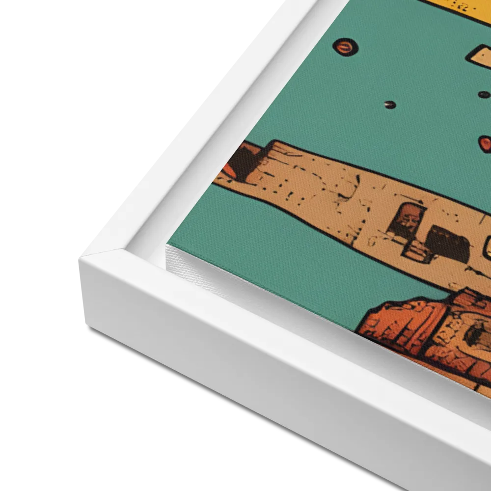 The Quirky City Gathering | Canvas with White Frame | 24″×36″